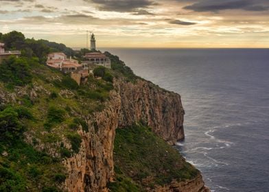 Cliff lighthouse coast