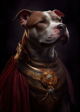Pitbull Dog Medieval Style