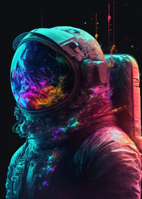 Astronaut with Colors