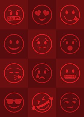 Emoji Expressions Red