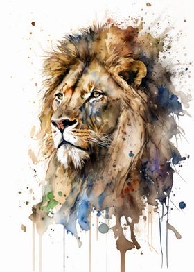 Lion Watercolor