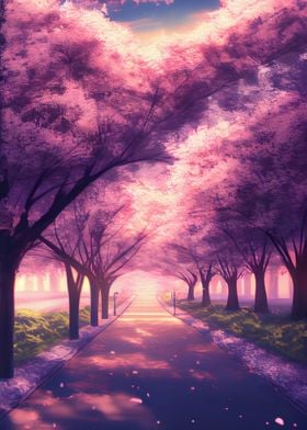 Cherry blossom road