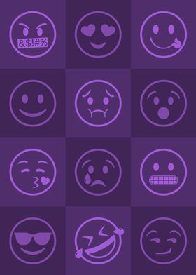 Emoji Expressions Purple