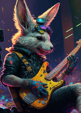 Rabbit Guitar Animal