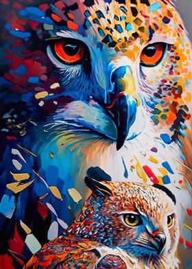 Colored Owl Duo