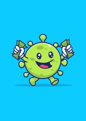 Cute Virus With Money 