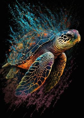 Paintsplash Sea Turtle