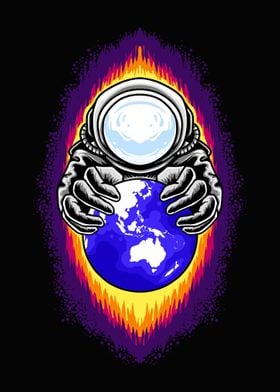 Astronaut earth galaxy