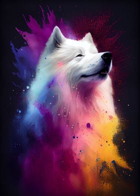 Samoyed Colorful Abstract