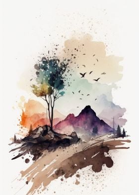 Watercolor Naturescape 