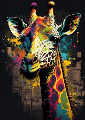 Giraffes Colorfull Animal