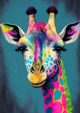 Giraffes Colorfull Animal