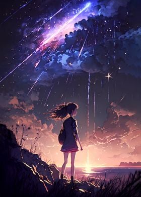Anime Girl with Katana | Poster