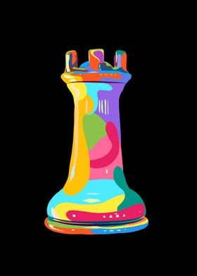 Rook chess piece pop art