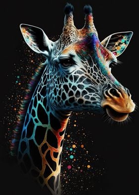 Giraffes Colorfull Animal