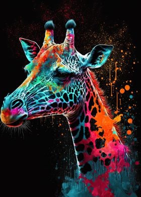 Giraffes Colorfull Animal