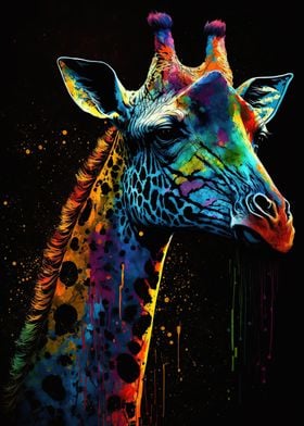 Giraffes Colorfull Animal