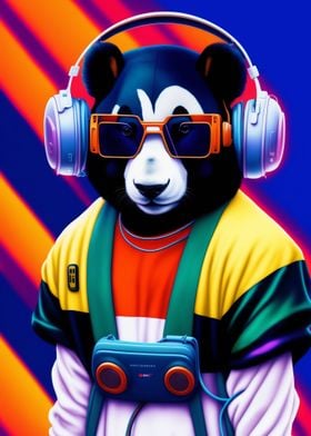 Cyber Punk DJ Panda Bear