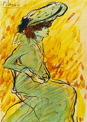 seated woman in green 1901