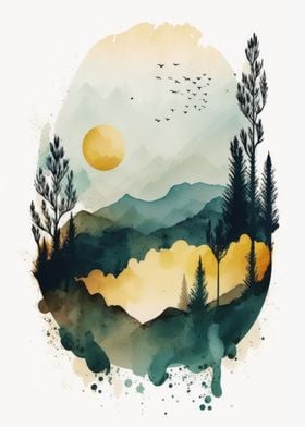 Watercolor Naturescape 