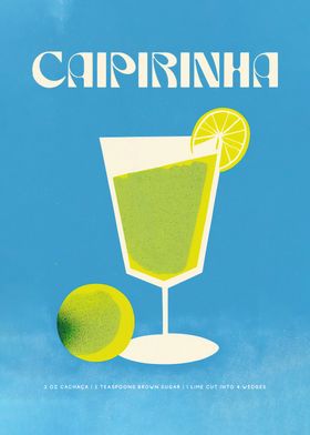 Blue Caipirinha Cocktail