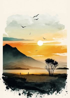 Watercolor Naturescape 