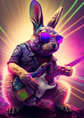 Rabbit Guitar Animal