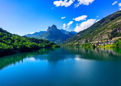 Lake landscape calm blue