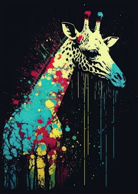 Giraffes Colorfull Animal