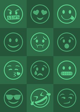 Emoji Expressions Green