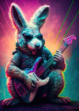 Rabbit Guitar Animal