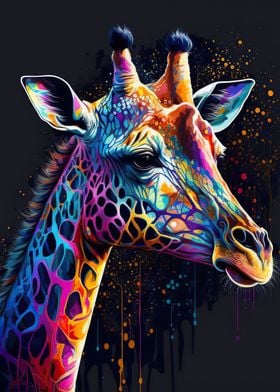 Giraffes Colorfull Animal