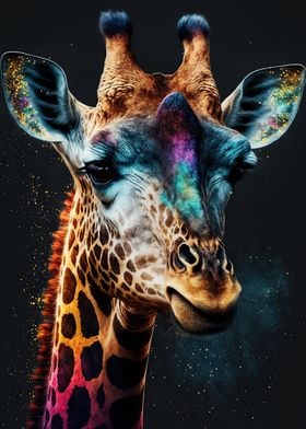 Giraffes Colorfull Animal