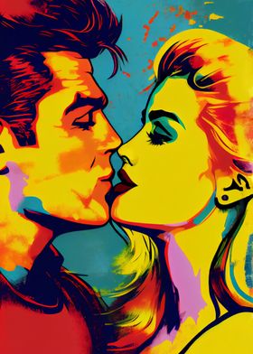 Pop art kiss