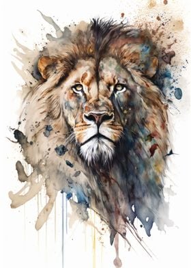 Lion Watercolor