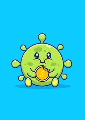 Cute Virus With Coin Money