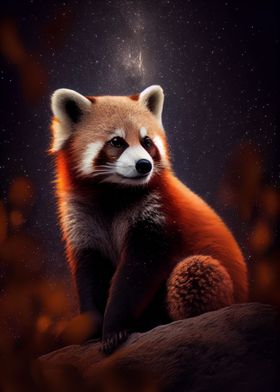 Red Panda under Stars