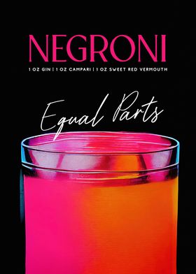 Negroni Equal Parts Poster