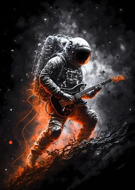 Guitar Oil Painting' Poster, picture, metal print, paint by Lavina