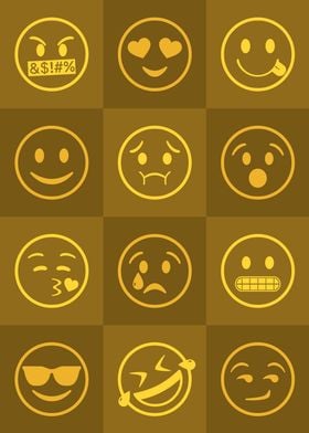 Emoji Expressions Yellow