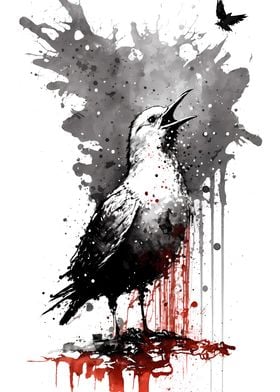 Ink Portrait of A Seagull