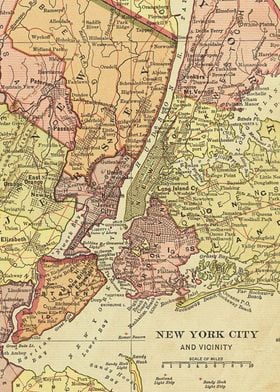 Vintage New York City Map