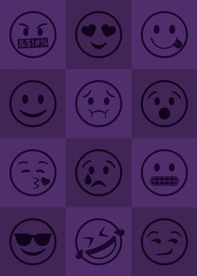 Emoji Expressions Purple