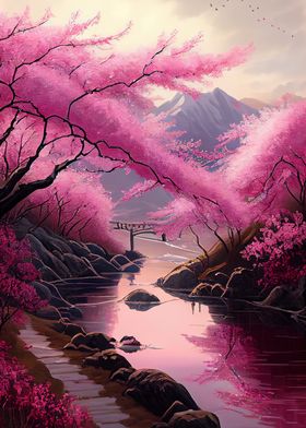 Cherry Blossoms Oil Paint