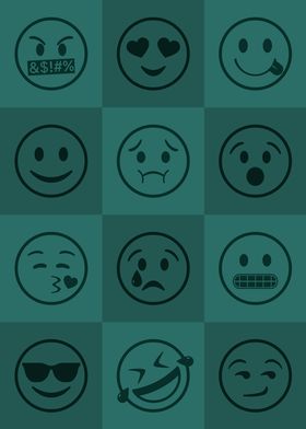 Emoji Expressions Teal