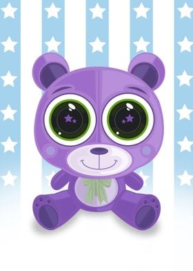 Teddy Bear Star Eye Purple