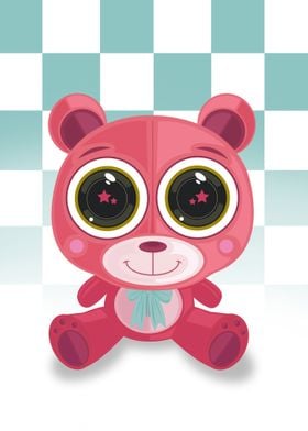 Teddy Bear Star Eye Pink