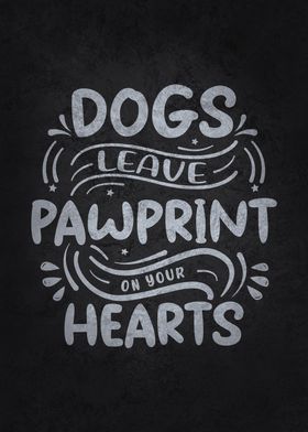 Dog Leave Pawprint Heart