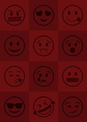 Emoji Expressions Red