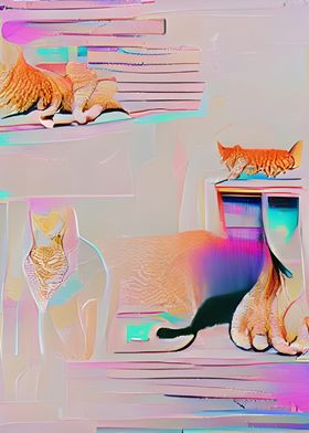 Abstract world of cats